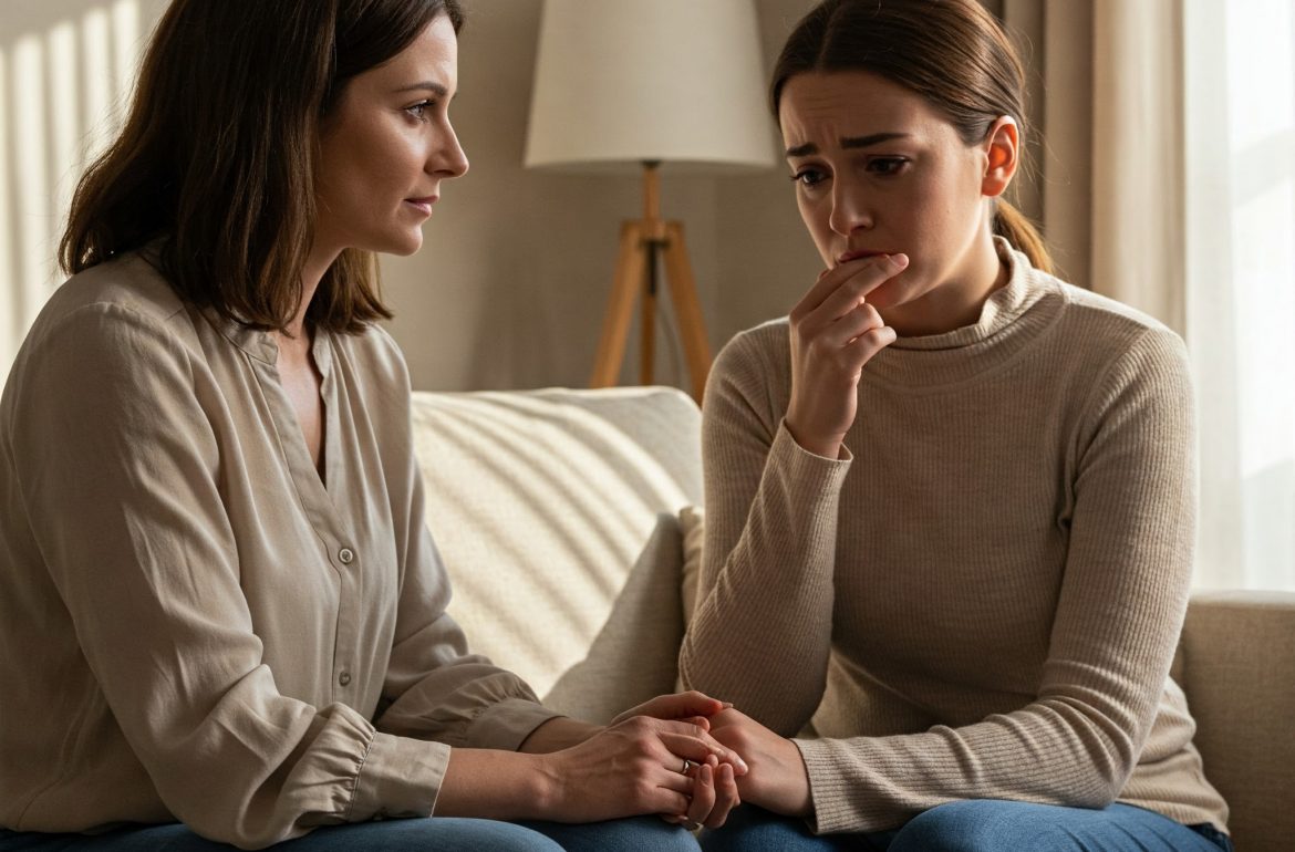 une femme triste et anxieuse se confie à une psychologue