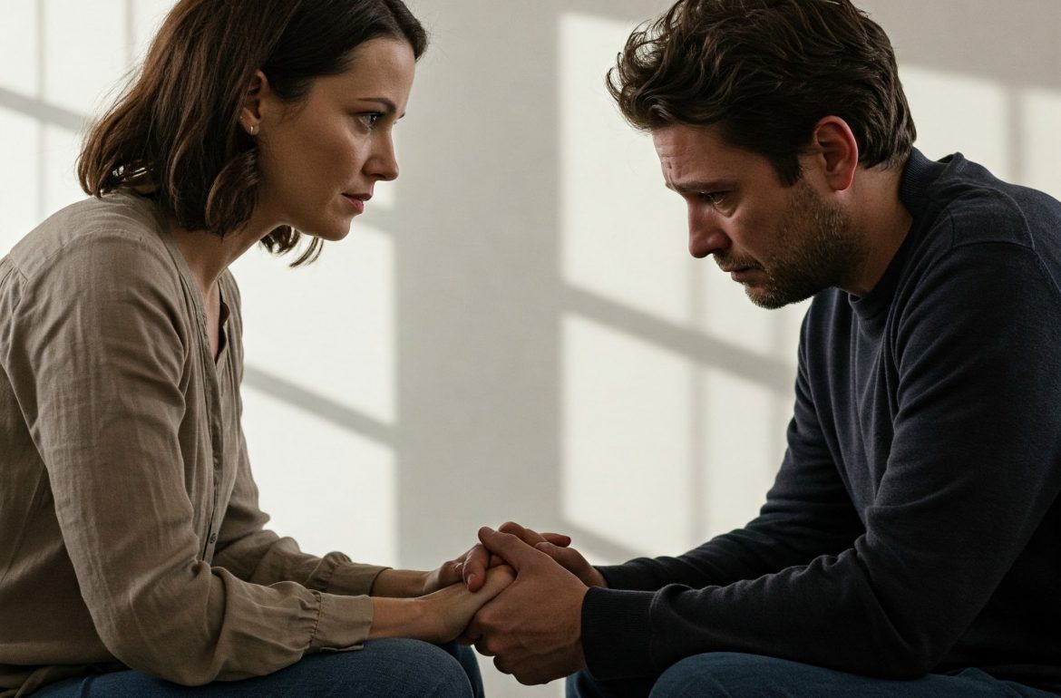 homme triste est soutenu par une femme