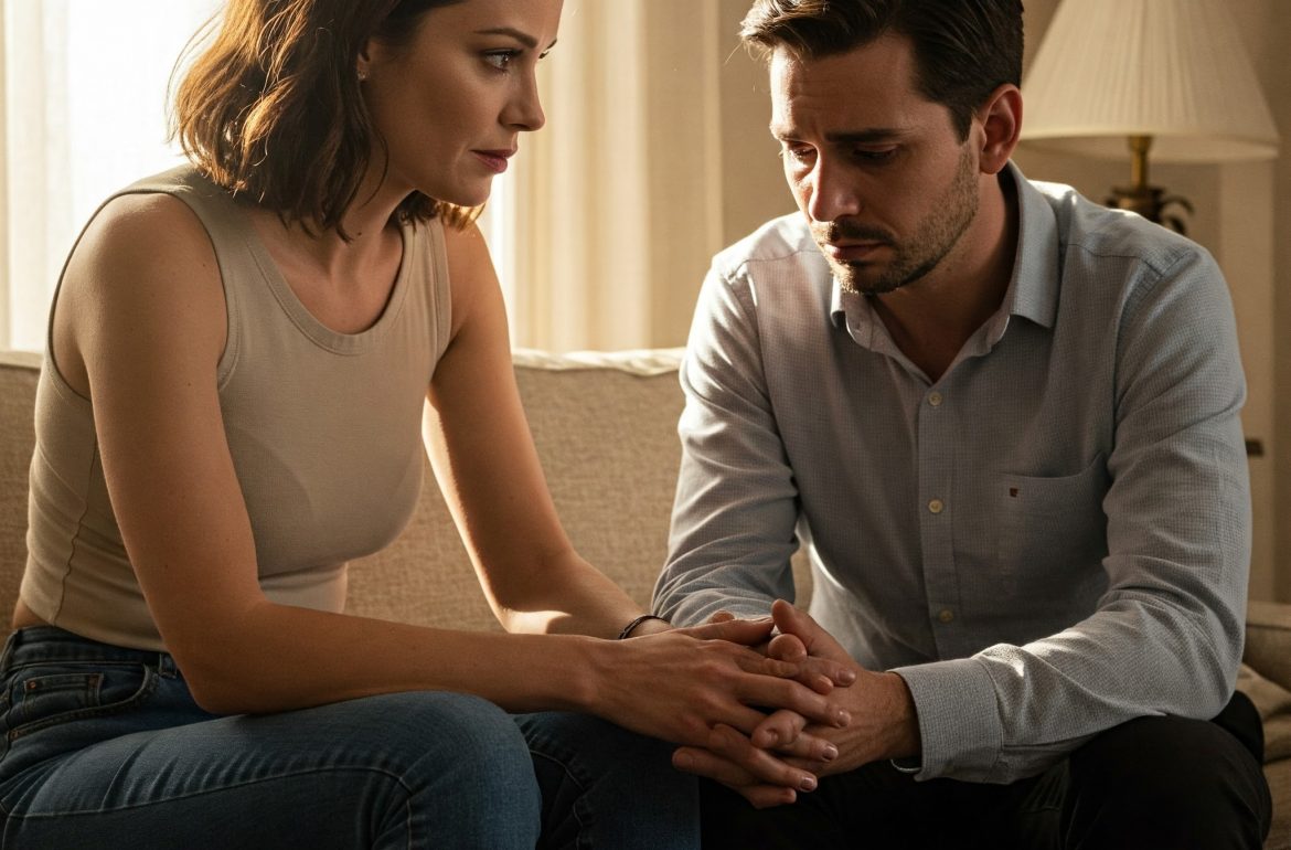 homme triste est soutenu par une femme