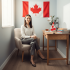 psychologue à l'écoute et au soutien psychologique avec un drapeau du Canada